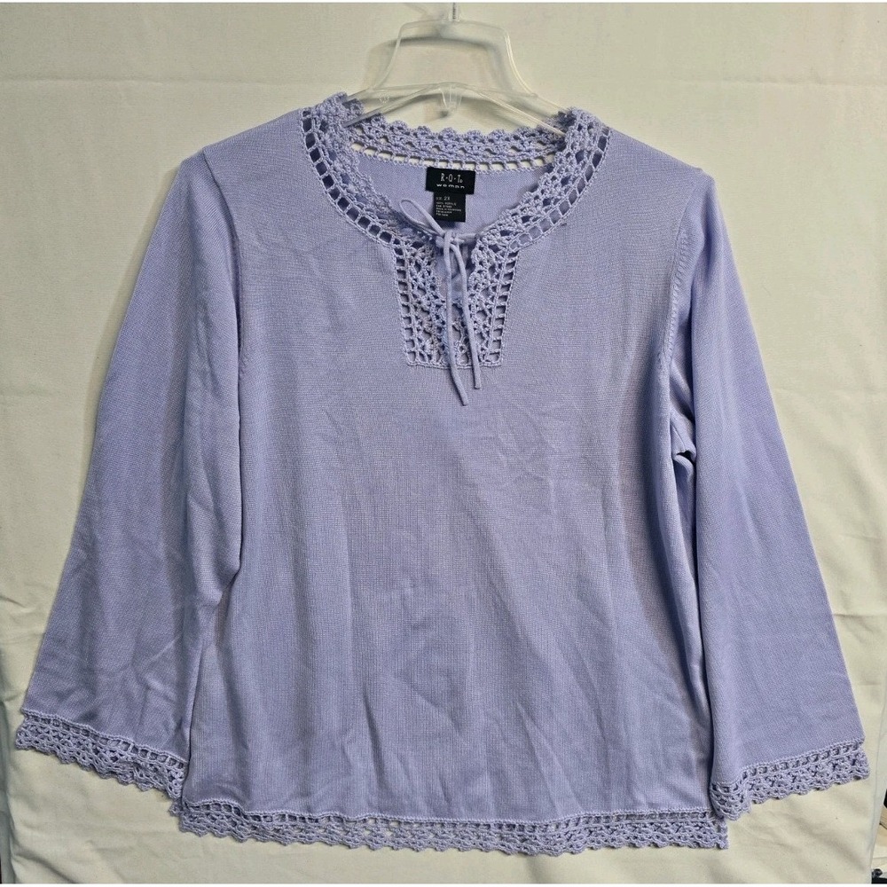 RQT Women's Acrylic Sweater  Knit 2X Crochet